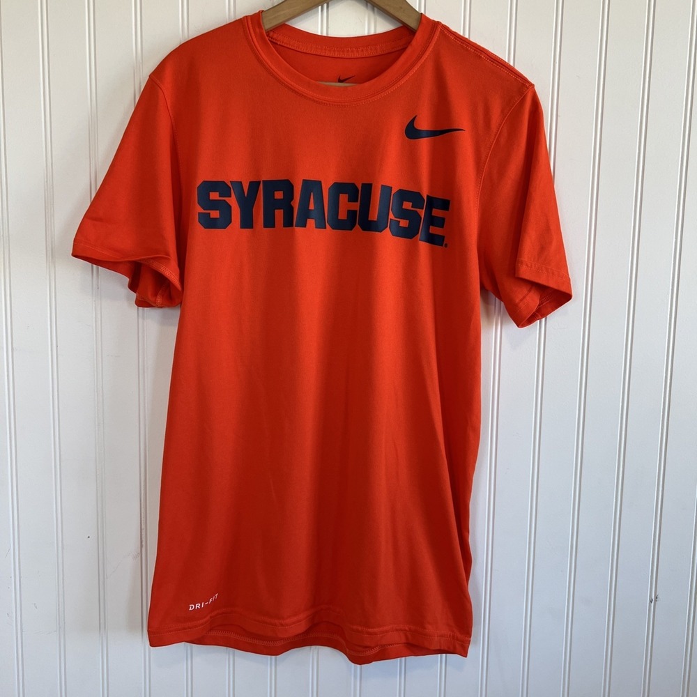 The Nike Dry Fit Tee Syracuse Men's Size Small T Shirt Orange Blue Swoosh